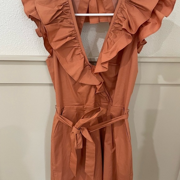 BCBGMAXAZRIA Women’s Peach Ruffle Romper Size XXS - Picture 6 of 14